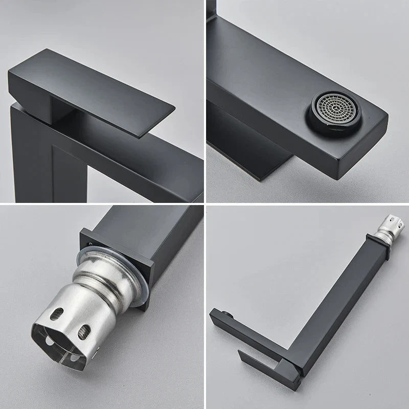 Moderne Zwart-Zilveren Wastafelkraan - voor Luxe Badkamerervaring