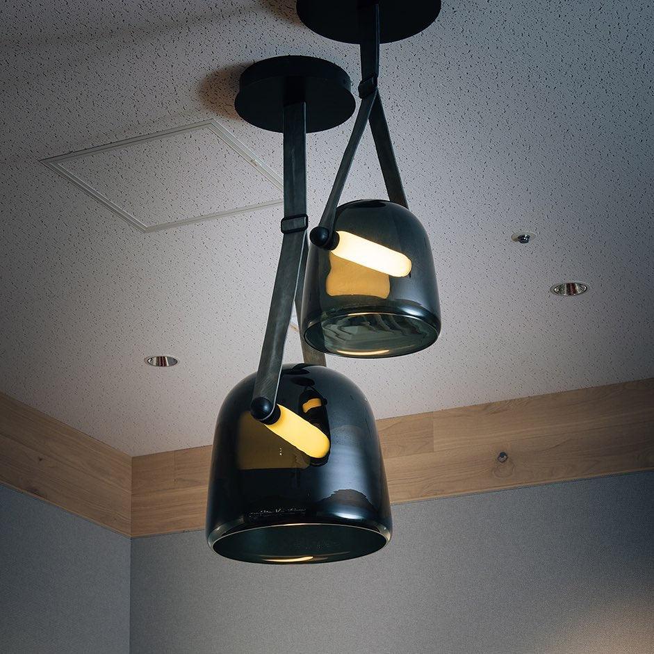 LunaMona Plafondlamp - Moderne Hanglamp van Metaal en Glas
