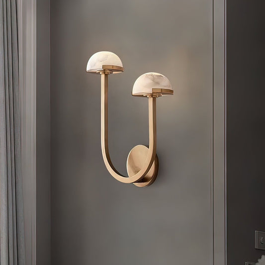 MushroomGlow Wandlamp - Organisch Alabaster Ontwerp