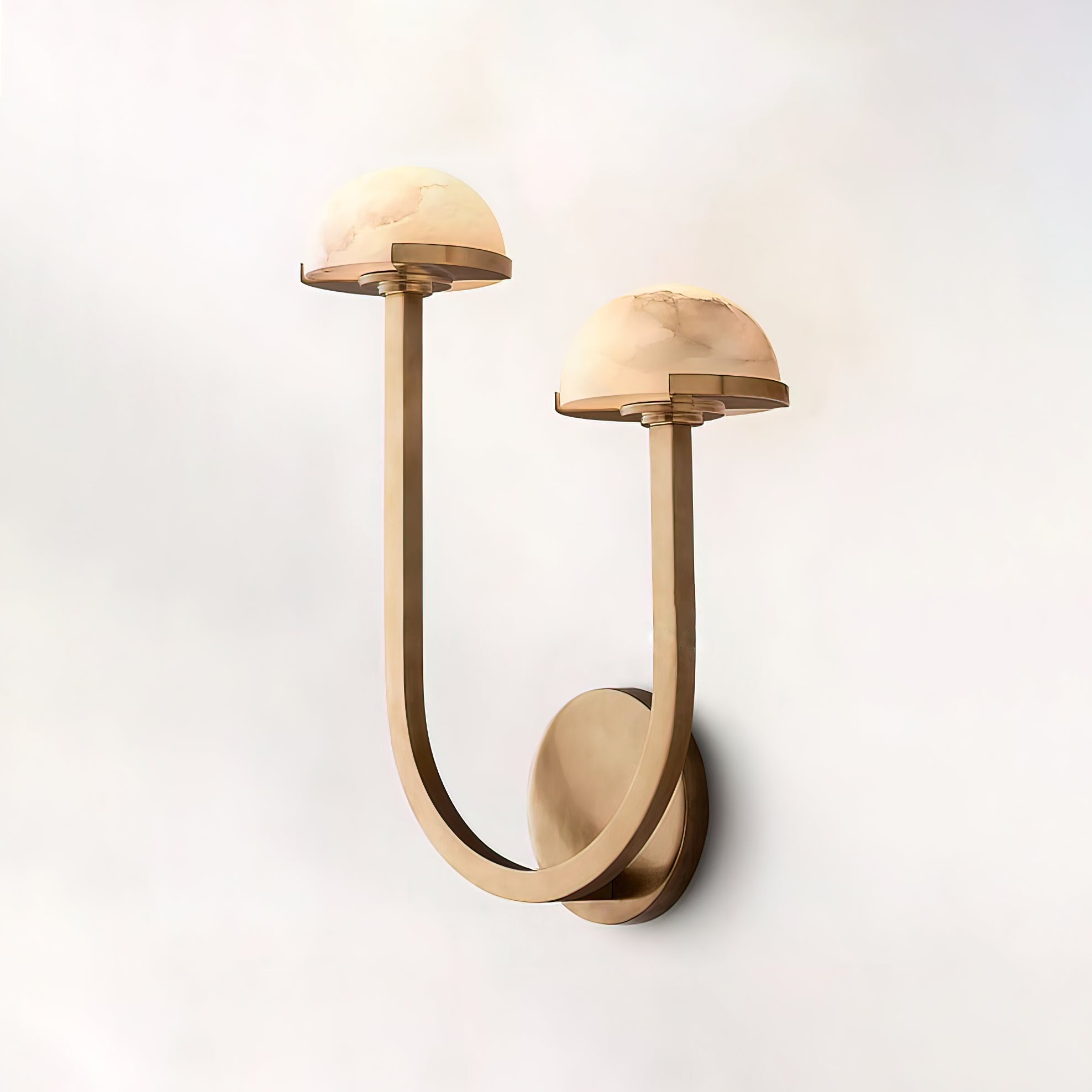 MushroomGlow Wandlamp - Organisch Alabaster Ontwerp