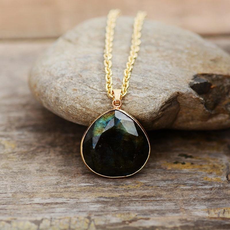 Labradorite Aura Necklace - Elegante Energie Sieraden