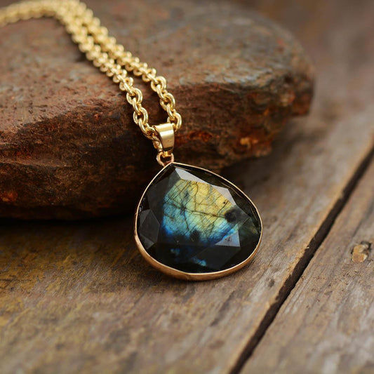 Labradorite Aura Necklace - Elegante Energie Sieraden