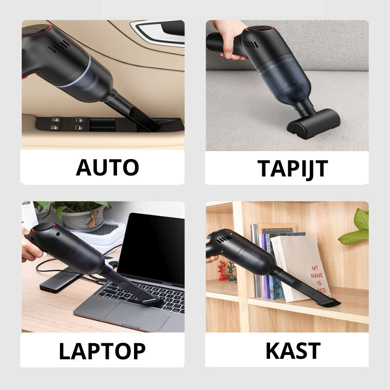 PowerVac – Draagbare Auto Stofzuiger met Stil Geluid