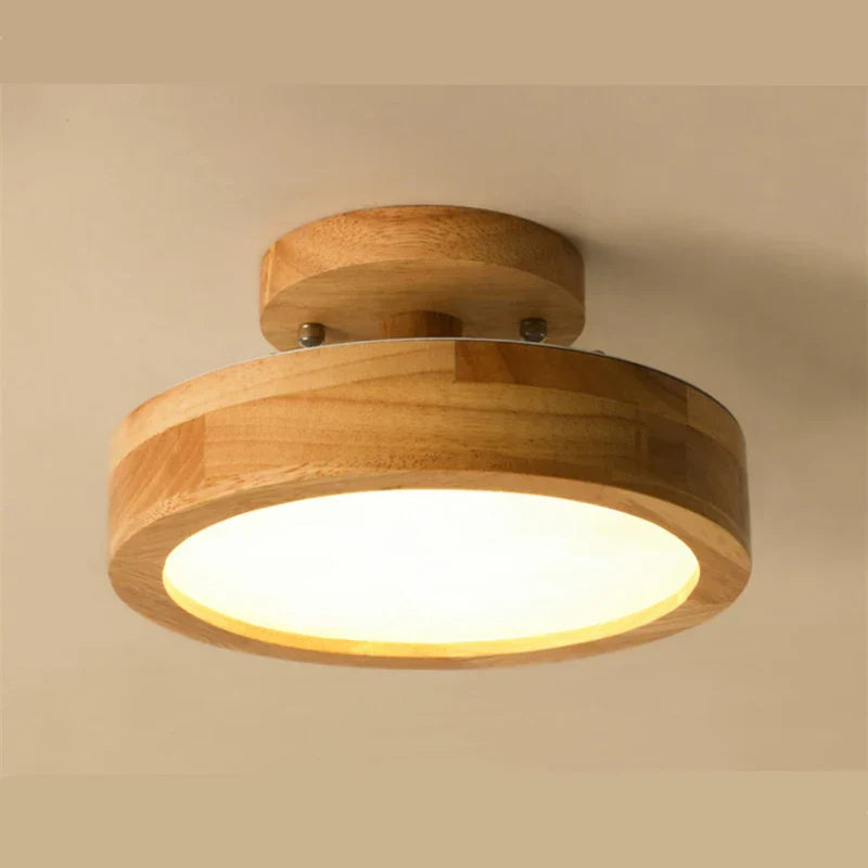 Brightlux - Scandinavische Ronde Houten Plafondlamp