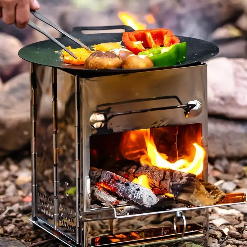 TrailFlame – Stijlvolle Opvouwbare Houtkachel van RVS