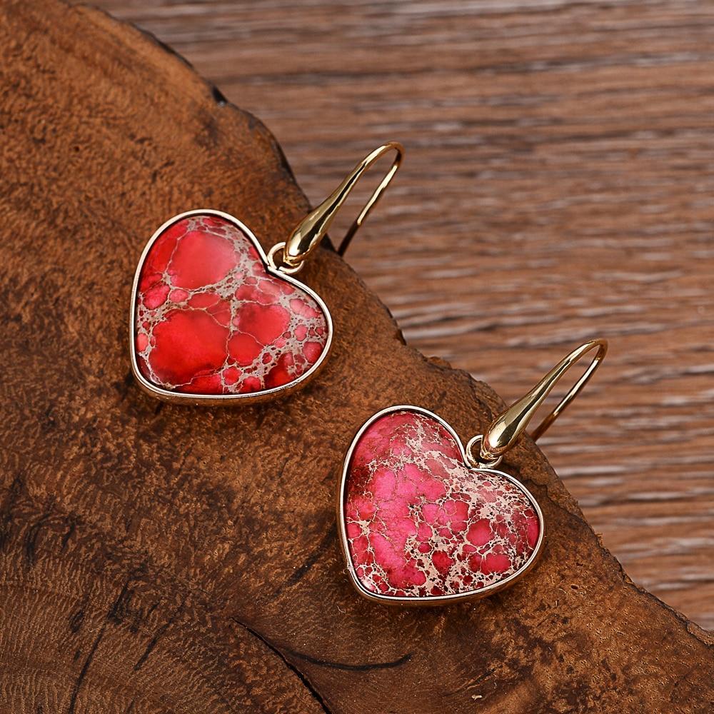 Ruby Essence Earrings – Elegante Sienna Jaspis Oorbellen