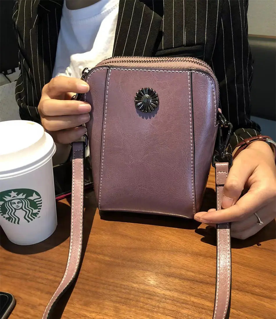 LeatherVibe - Elegante Leren Crossbody Tas