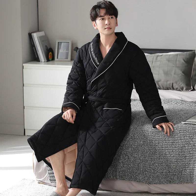 CozyLayer Robe - Luxe 3-Lagen Winterbadjas voor Stijl en Comfort
