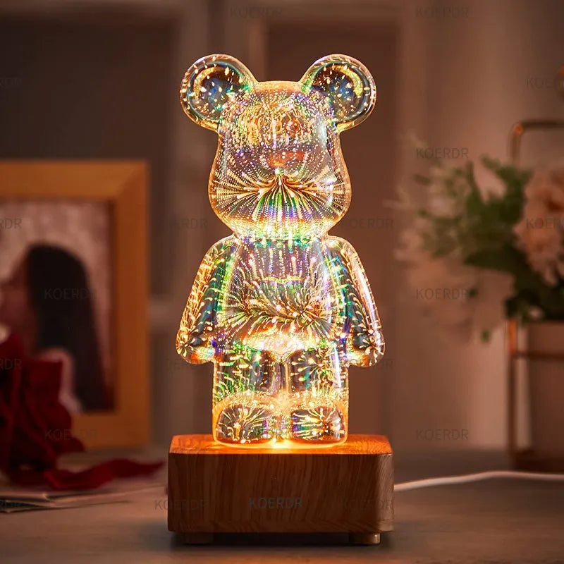 StarBear - Betoverende 3D Vuurwerk Effect Lamp