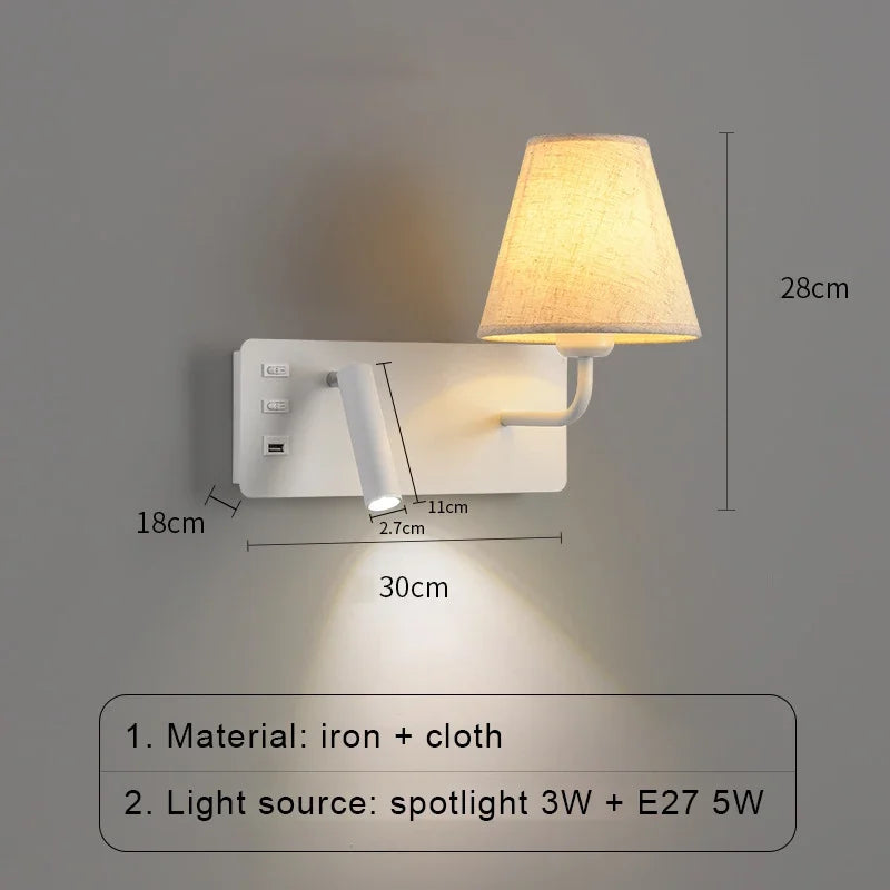 LuminoWall - Minimalistische USB Wandlamp met Leesspot