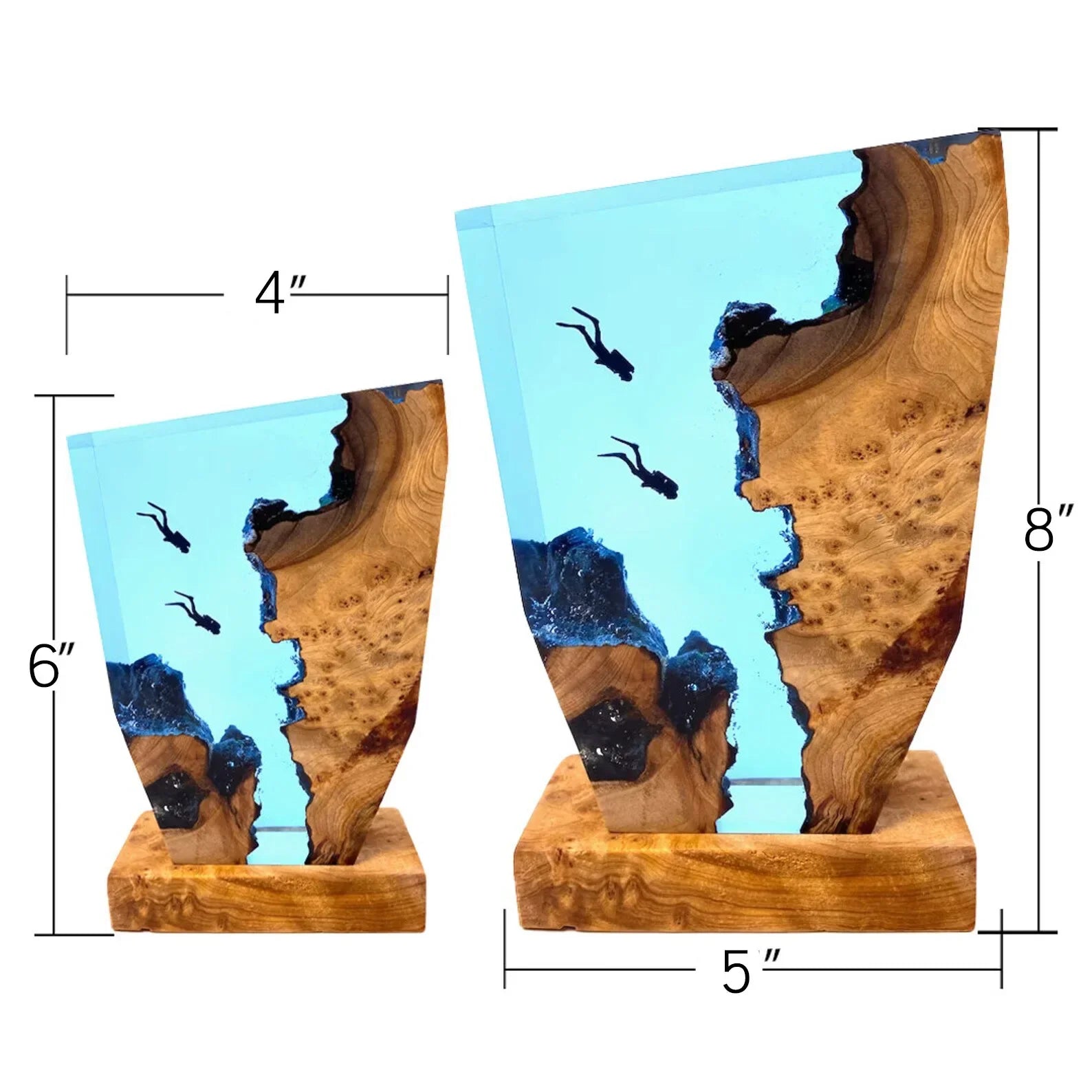 OceanGlow Luxe Verlichtende Tafellamp – Serene Epoxy Hars met USB Opladen