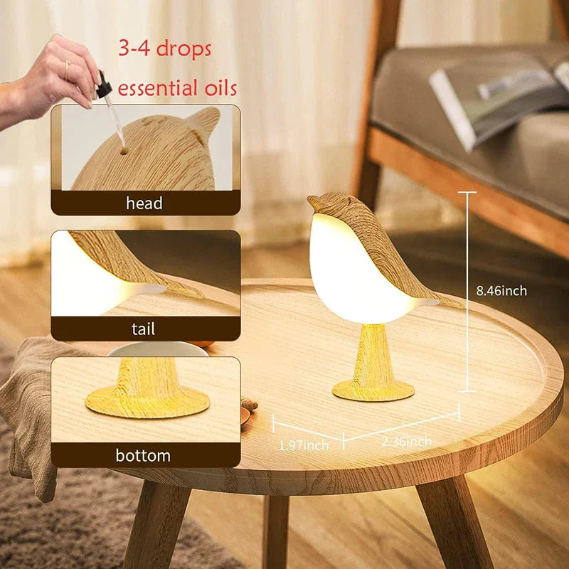 Speelse Vogel Nachtlamp – Touchbediening & Verstelbare Lichtkleuren