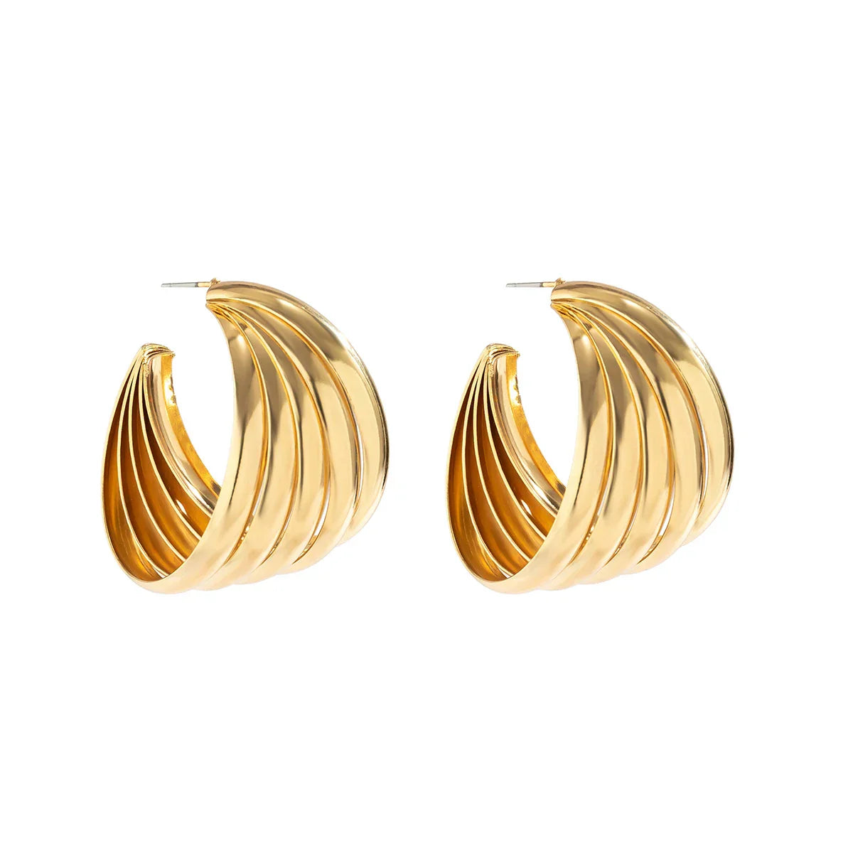 Classic Elegance Earrings - Stijlvolle Metalen Hoepel