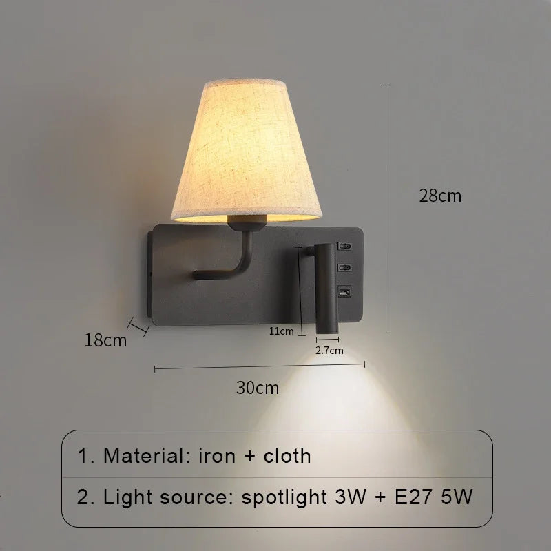 LuminoWall - Minimalistische USB Wandlamp met Leesspot