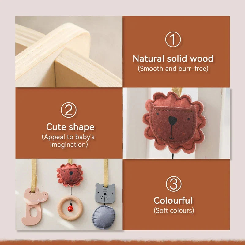 Montessori RattleFrame - Houten Speelgoed met Speeltjes