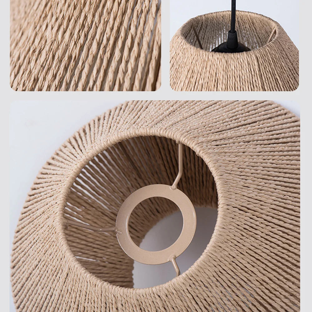 Rotan Hanglamp - Elegante Rotan Hanglamp met Geometrisch Design voor Sfeervolle Verlichting