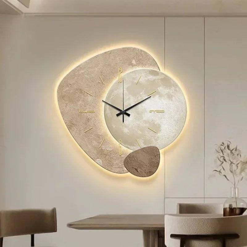 CreamWind Clock – Stijlvolle Moderne Wandklok met LED