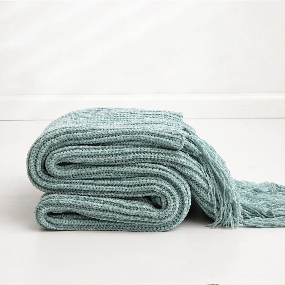 HeartCozy Blanket – Luxe Chenille Deken met Hartfranjes
