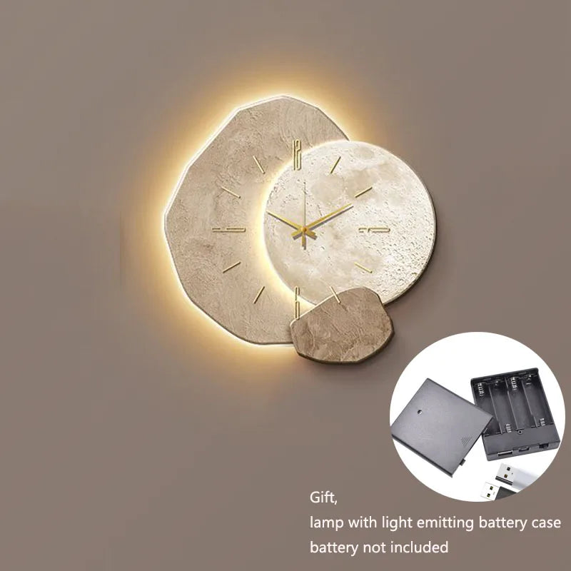 CreamWind Clock – Stijlvolle Moderne Wandklok met LED