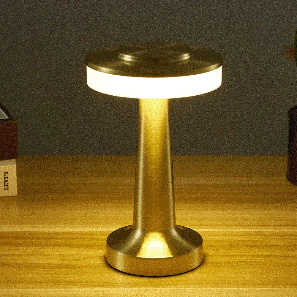 LumiCrest – Draadloze Retro LED Tafellamp