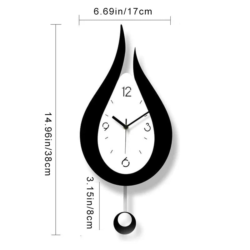 WaterDrop Clock - Minimalistische Pendule Wandklok