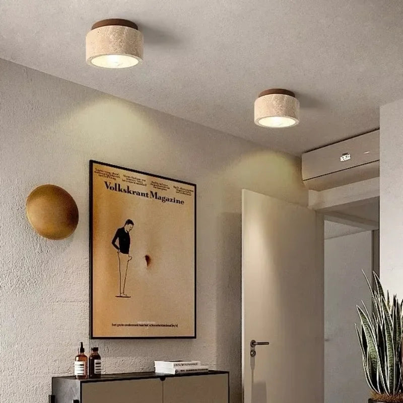 ÉclatPierre – Luxe Travertinen LED Hanglamp voor Hal