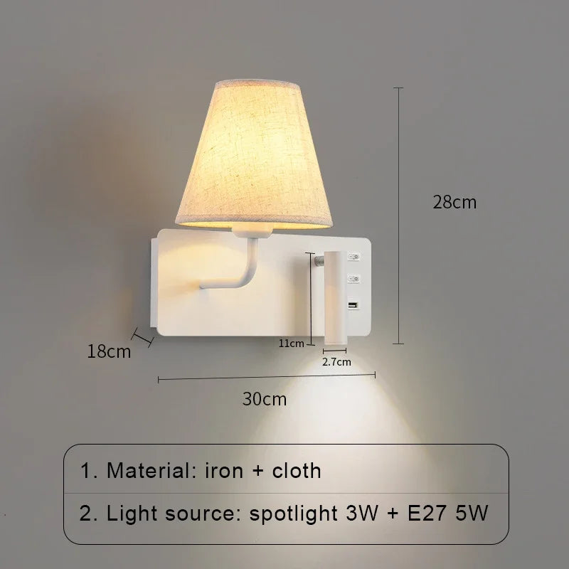 LuminoWall - Minimalistische USB Wandlamp met Leesspot