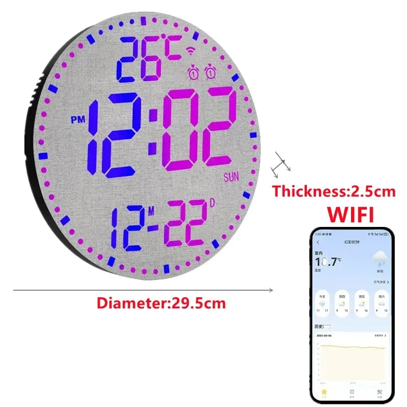 WiFiTime Clock - Slimme LED Wandklok met Kalender