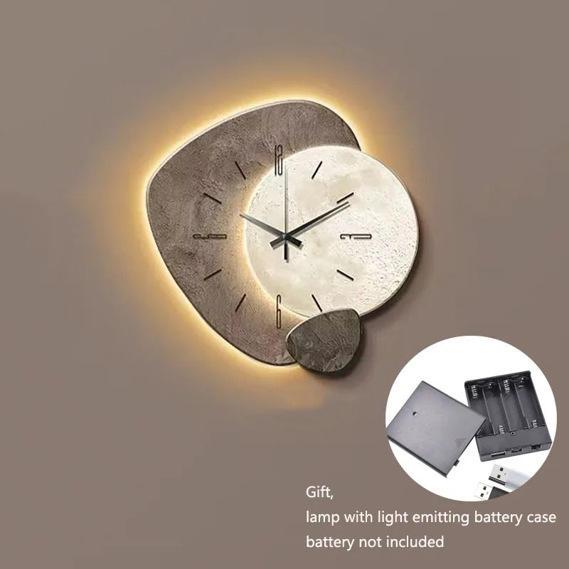 CreamWind Clock – Stijlvolle Moderne Wandklok met LED