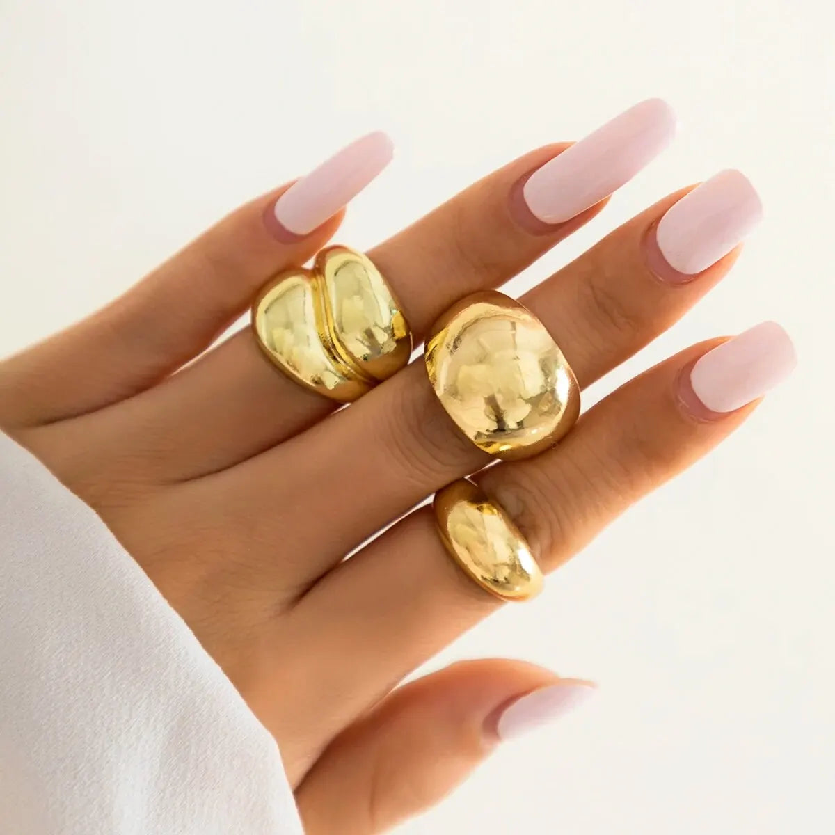 TrioGlam Rings - Set van 3 Glanzende Metaaldecoraties