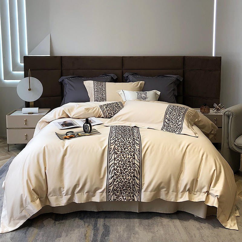 Leopard Grey – Luxe Dekbedovertrekset van Egyptisch Katoen