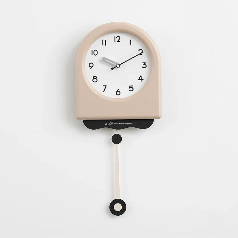 CremePendulum Clock - Koreaanse Wandklok met Modern Design