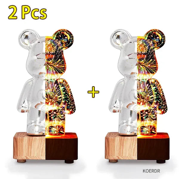 StarBear - Betoverende 3D Vuurwerk Effect Lamp