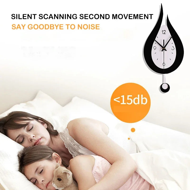 WaterDrop Clock - Minimalistische Pendule Wandklok