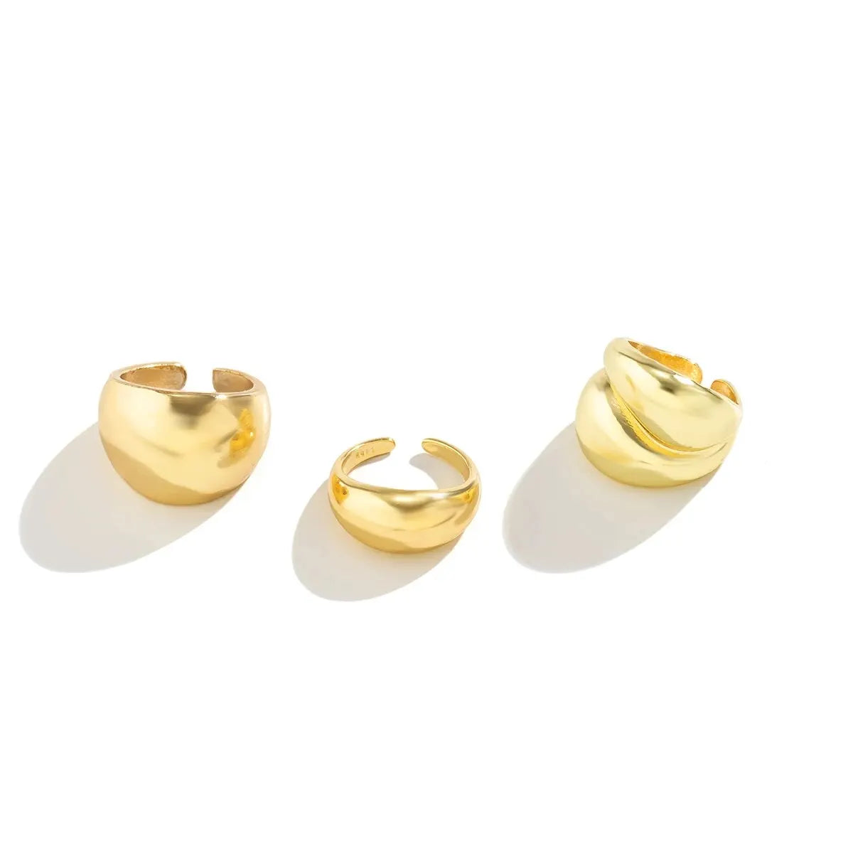 TrioGlam Rings - Set van 3 Glanzende Metaaldecoraties