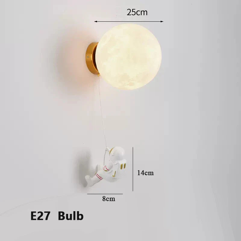 LunarGlow Wall Lamp - Maanvormige Astronaut Verlichting