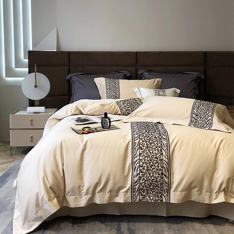 Leopard Grey – Luxe Dekbedovertrekset van Egyptisch Katoen