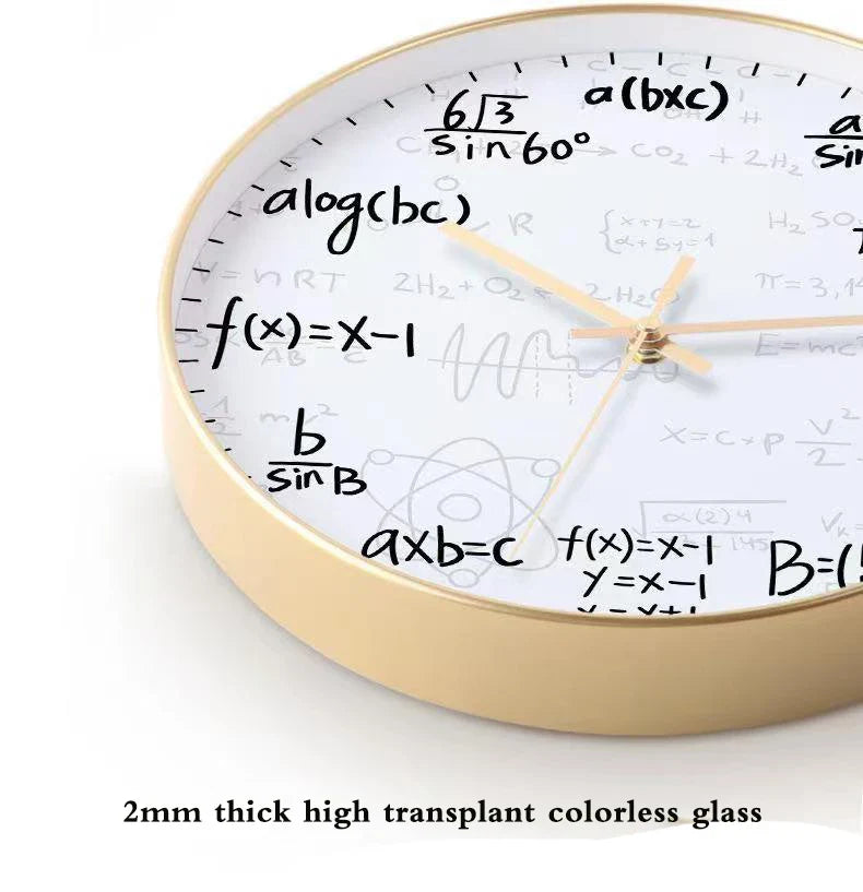 ChalkBoard Clock - Wiskundige Formules Wanddecoratie