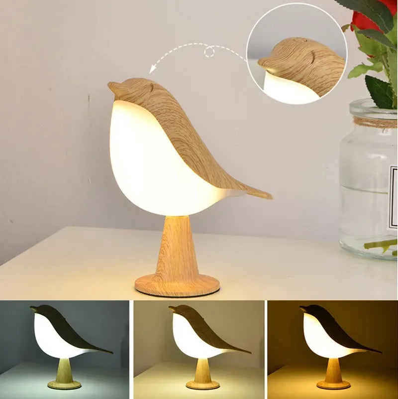 Speelse Vogel Nachtlamp – Touchbediening & Verstelbare Lichtkleuren