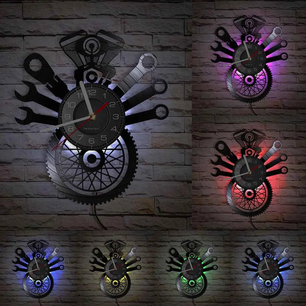 AutoRepair Clock - Moderne Garage Vinyl Wandklok