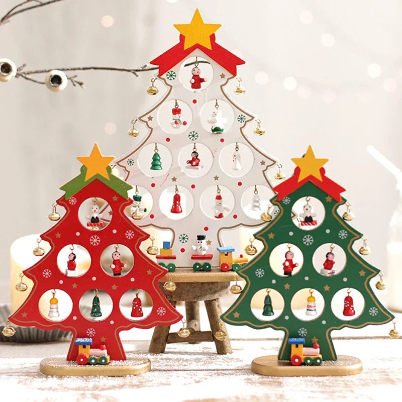 SapinElegant Kerst decoratie - Festieve Houten Mini-Kerstboom voor Jouw Ruimte