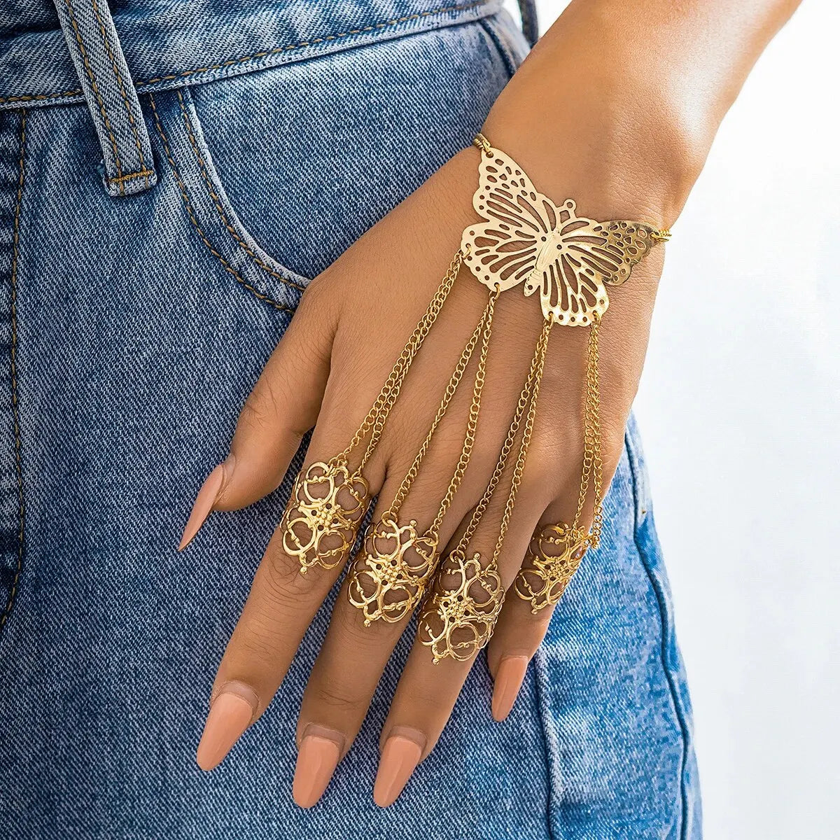 ButterflyElegance - Luxe Vlinder Armband en Ring Set