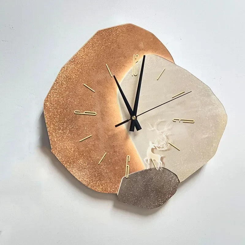 CreamWind Clock – Stijlvolle Moderne Wandklok met LED