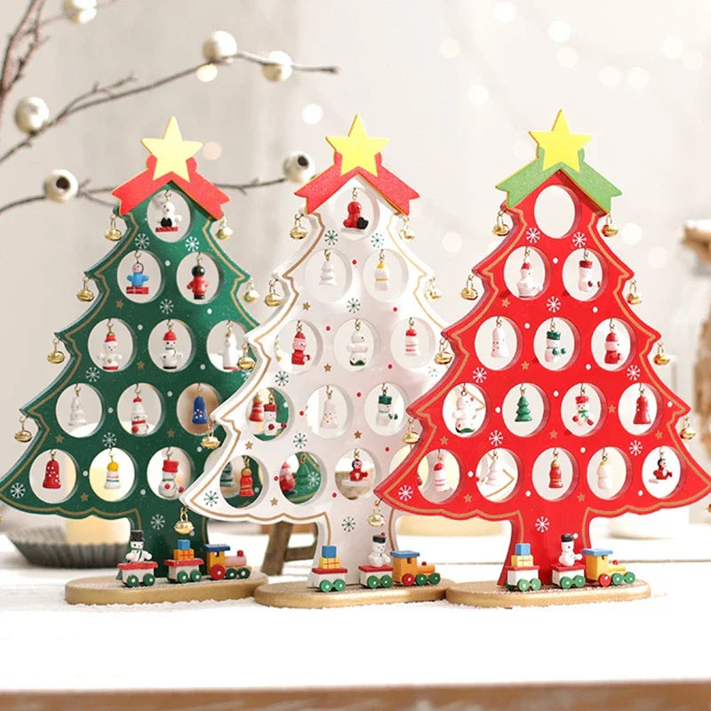SapinElegant Kerst decoratie - Festieve Houten Mini-Kerstboom voor Jouw Ruimte