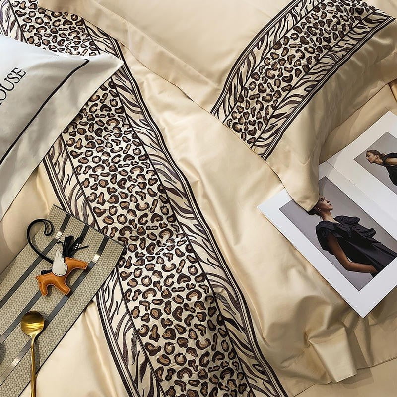 Leopard Grey – Luxe Dekbedovertrekset van Egyptisch Katoen