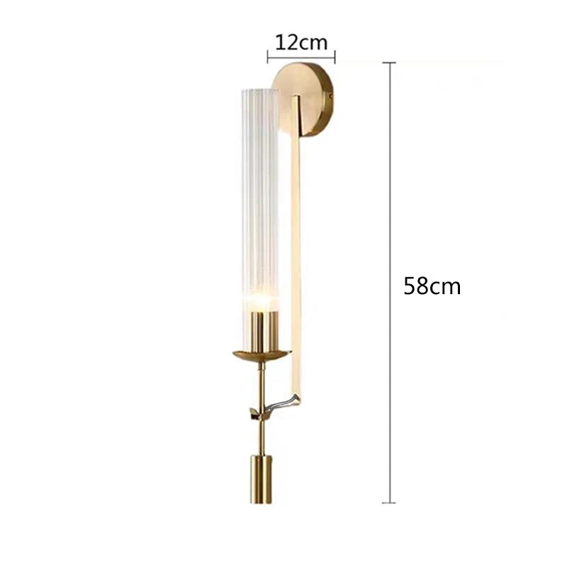 NordicGlow - Luxe Gouden Wandlamp met Glas