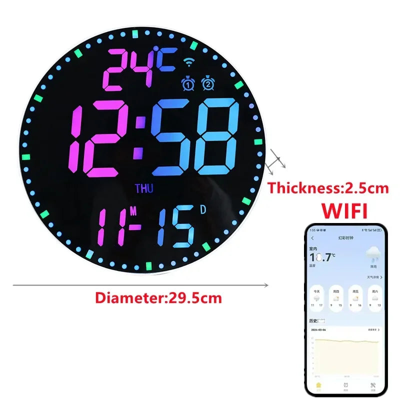 WiFiTime Clock - Slimme LED Wandklok met Kalender