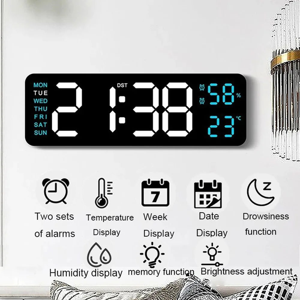 TimeGlow Clock - Slim Digitale Wecker met Temperatuur & Kalender