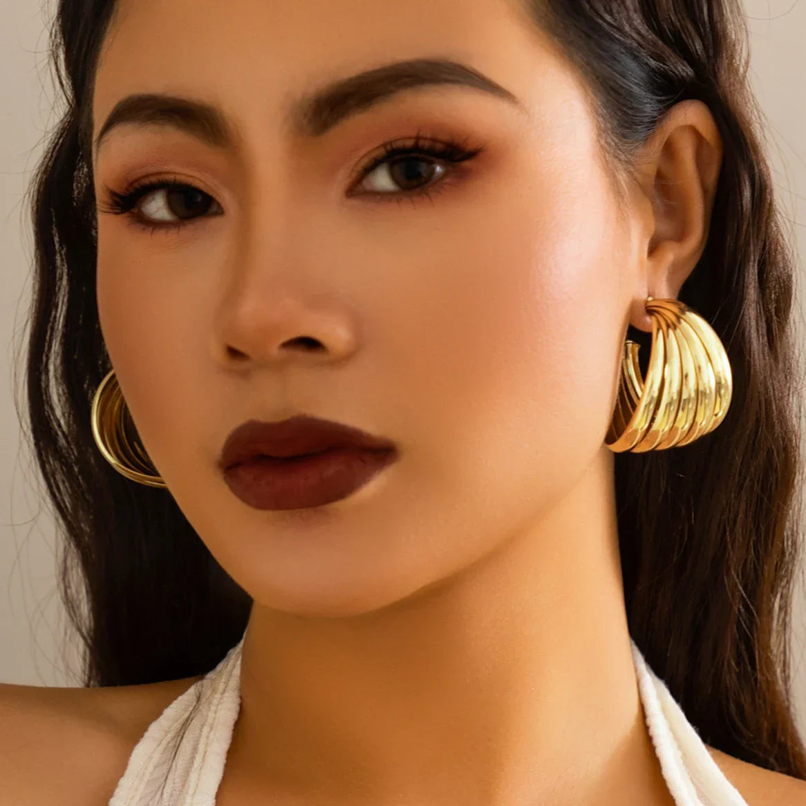 Classic Elegance Earrings - Stijlvolle Metalen Hoepel