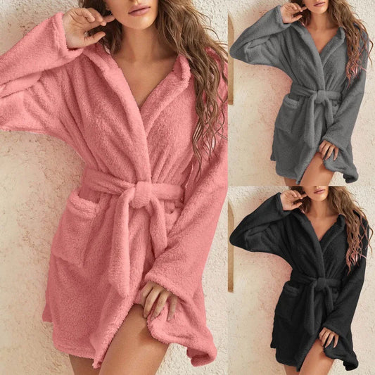 CozyElegance Badjas - Elegante Dikke Badjas voor Vrouwen
